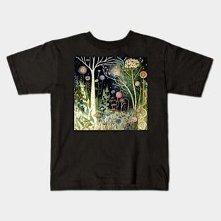 Watercolor Forest, Woodland Landscape Kids T-Shirt